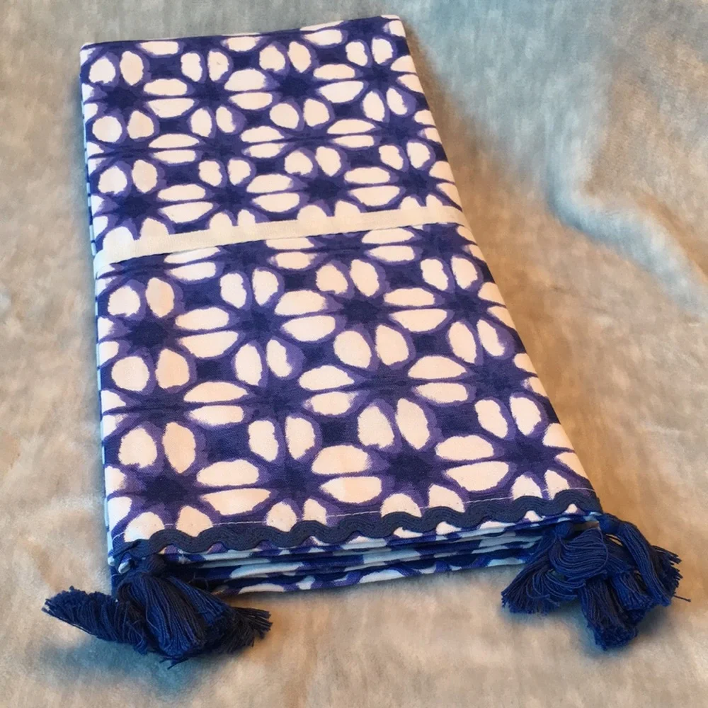 Paper Source Shibori Tea Kitchen Dish Towel Set of Two NWT Cotton 28”x 20”India